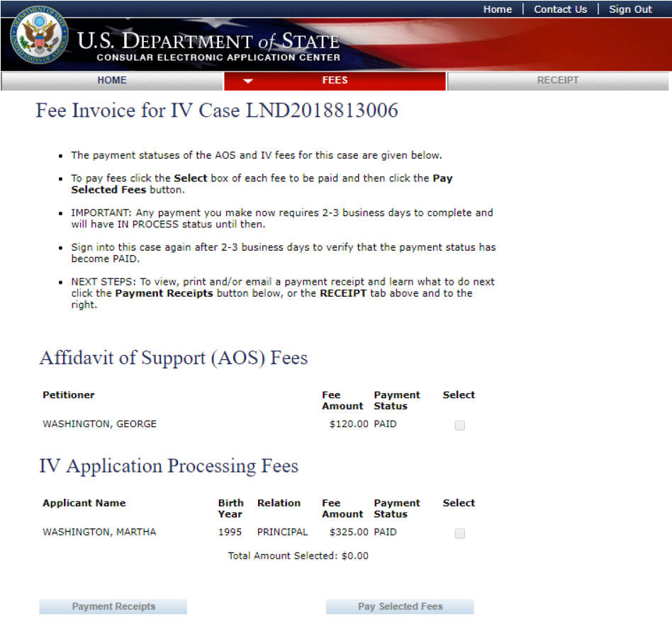 affidavit of support form ds 260