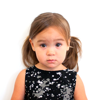 Clear photo of a child facing forward. 