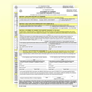 Primera página del Formulario DS-3053 con encabezados en amarillo claro.